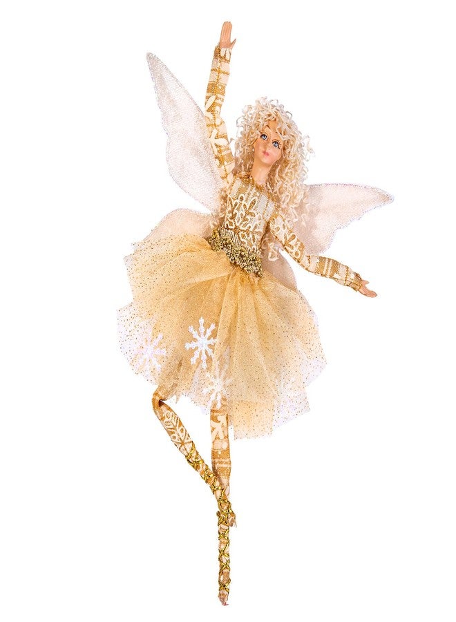 STP GOODS Christmas Decor Collectible Doll 12" Figurine for Home Decor & Holiday Posable Fairy Doll Indoor Christmas Seasonal Decoration Collectible Doll (Fairy in Gold) - Image 1